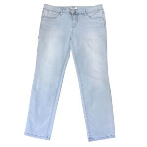 Free‎ People Stretchy Light Wash Crop Slim Fit Mid-Rise Jeans Size 31